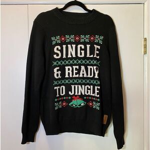 TIPSY ELVES Single and Ready to Mingle Christmas Sweater Black Size Medium